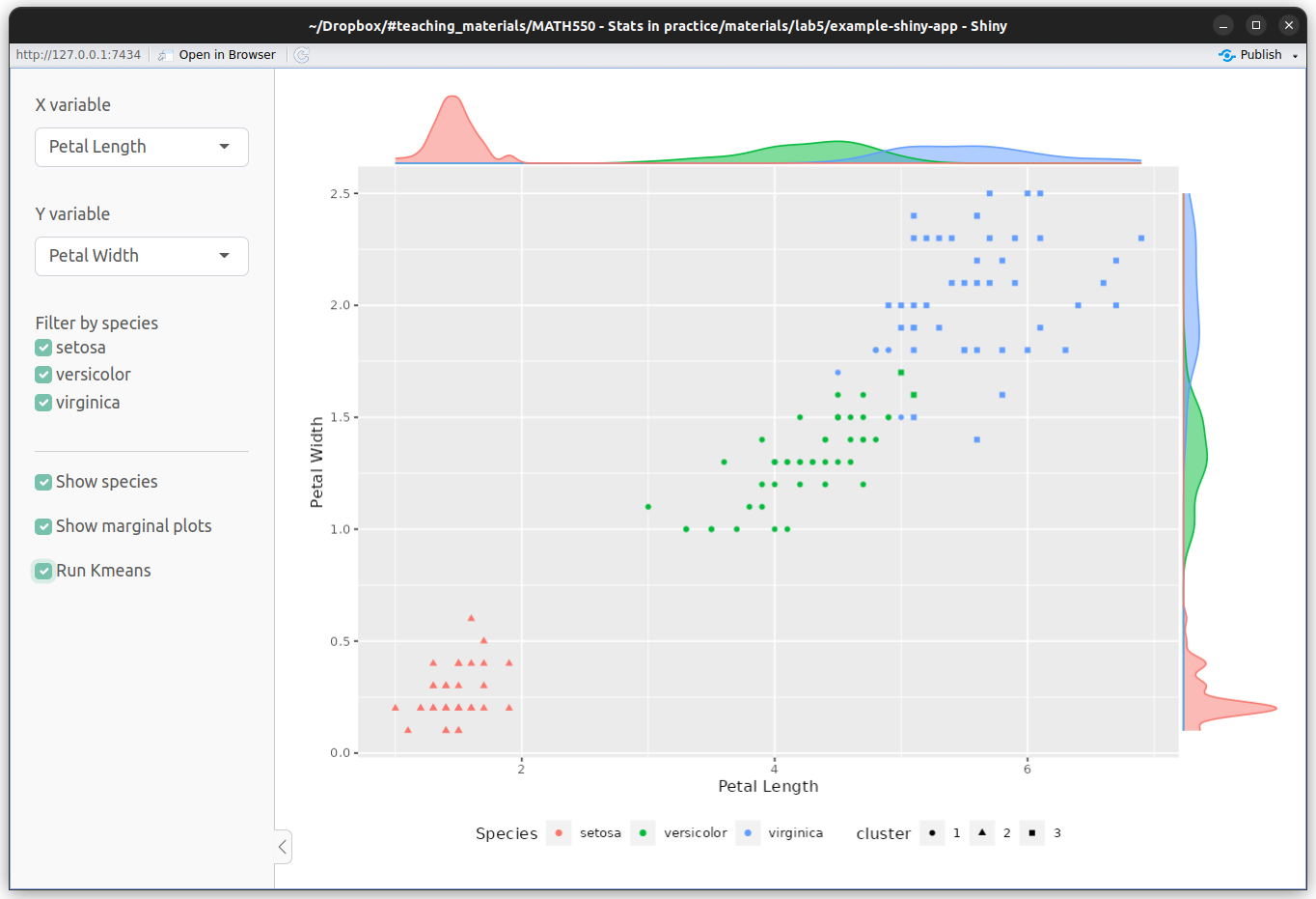 Example Shiny App by RStudio.